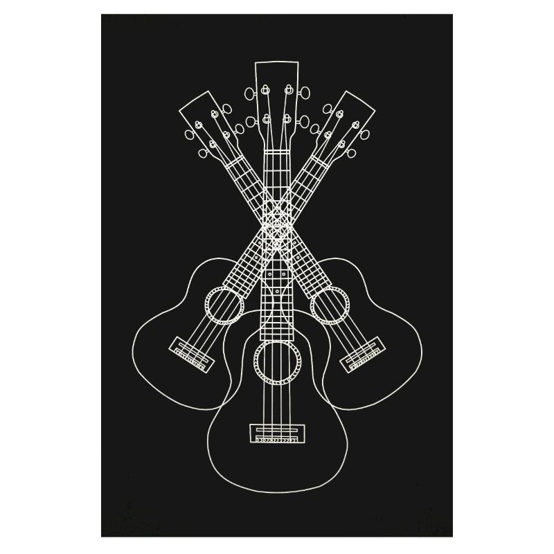 Ukulele LineArt white - Poster