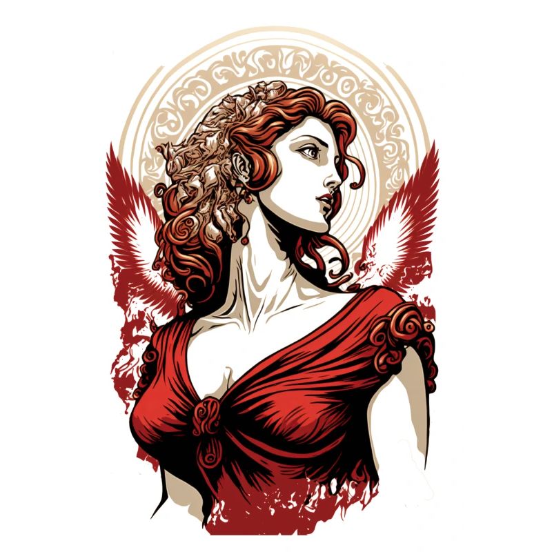 Déesse ailée rouge Aphrodite