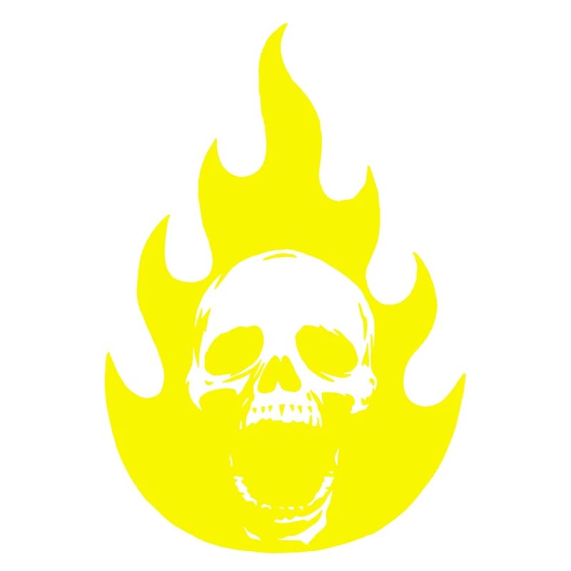 Skull and yellow flame