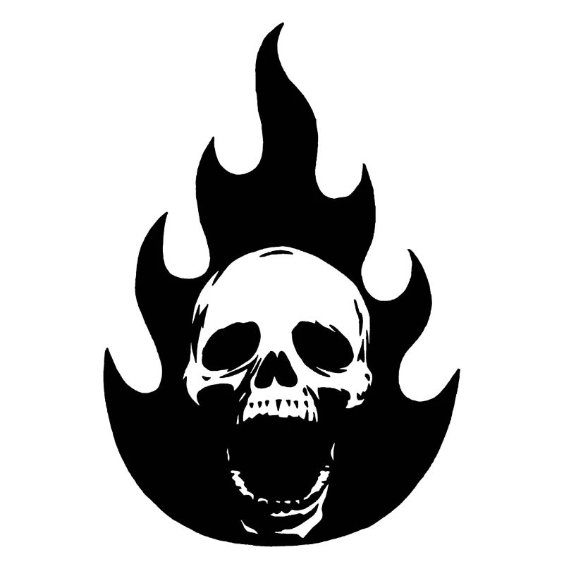 Skull and black flame