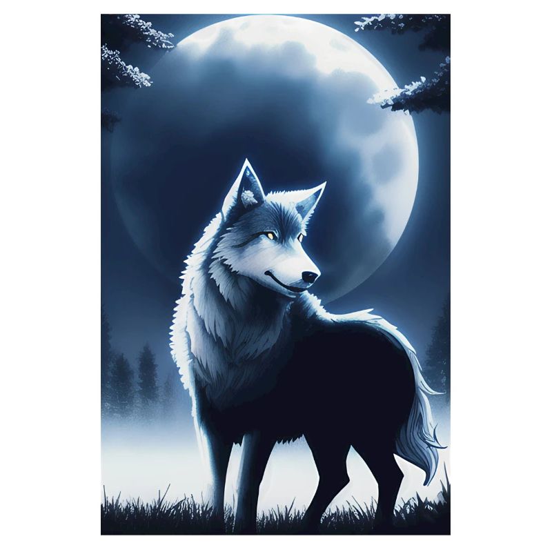 Wolf and Moon