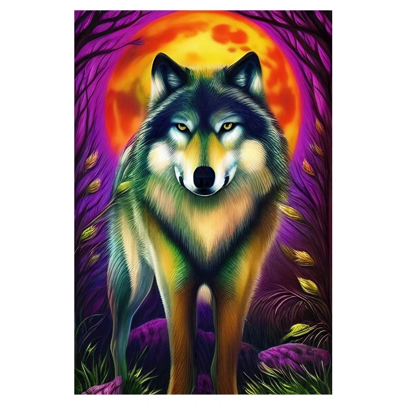 Wolf und Mond