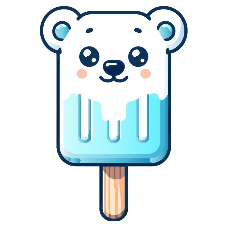 Ein Eis in Form eines lächelnden Eisbären