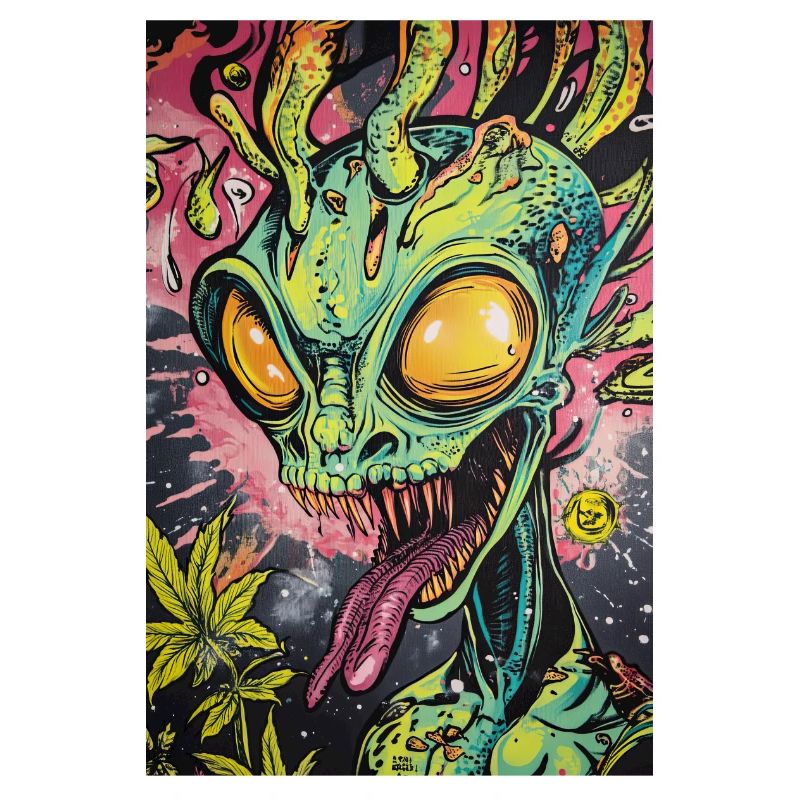 Psychedelic Alien Neon Graffiti