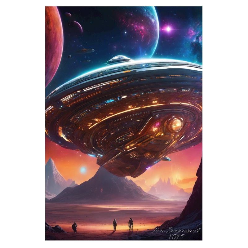 Nebula Liner Over Crimson Valleys