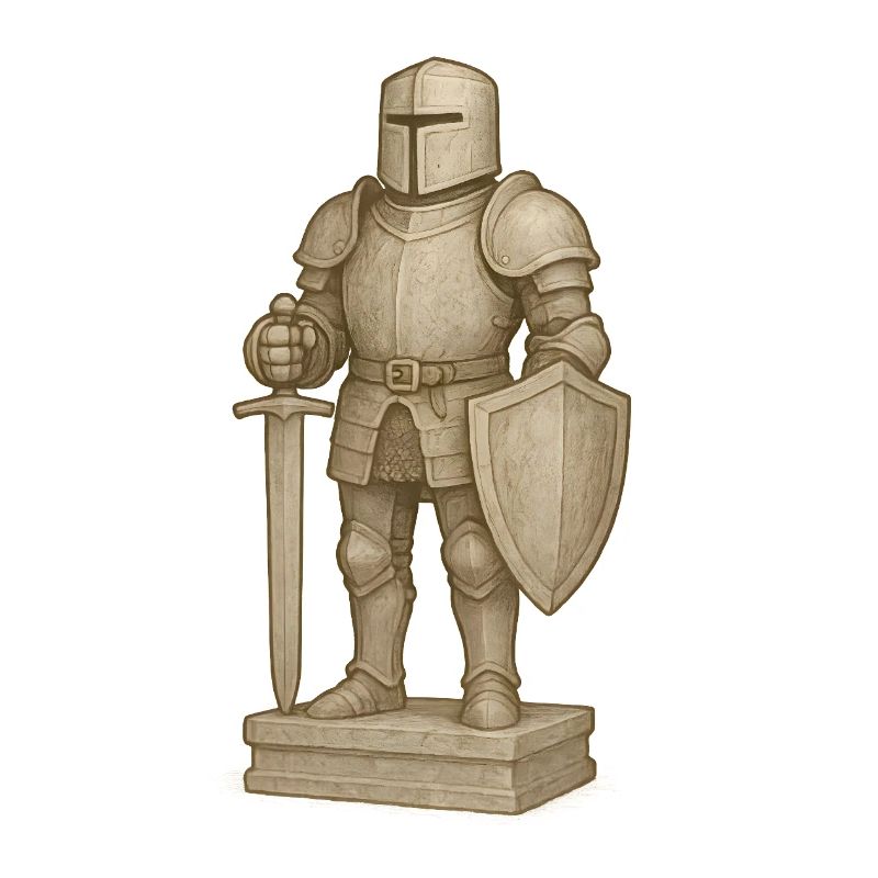 Knightly Samurai Figurine in Stone Style