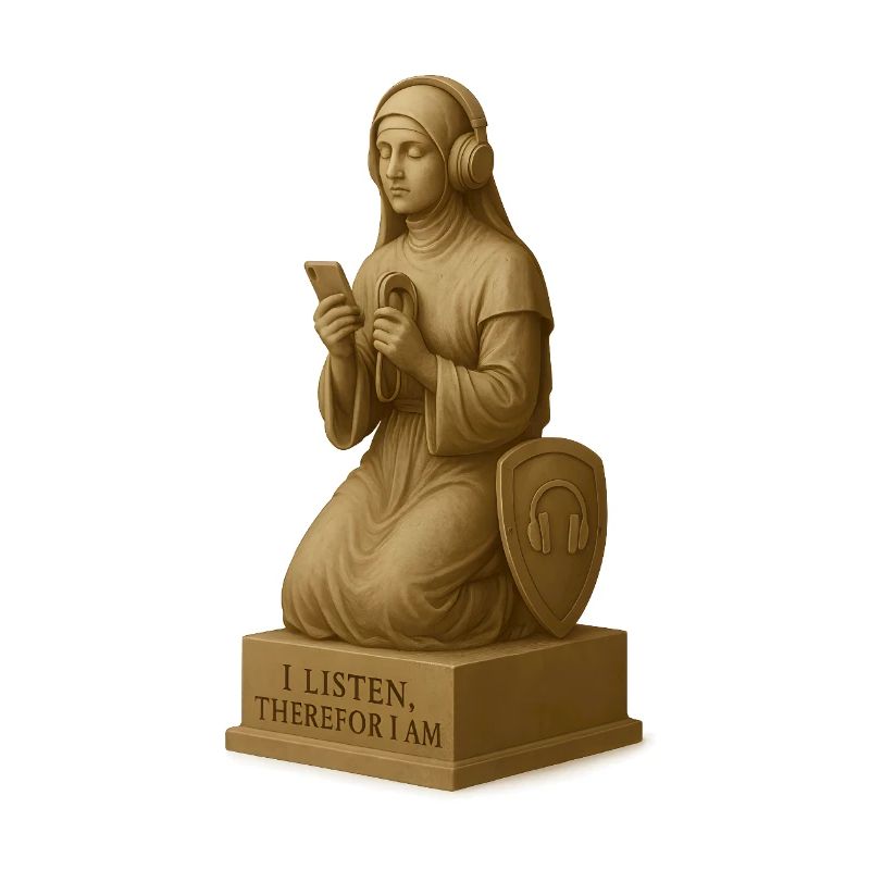 Meditative Listener Ghost Sculpture