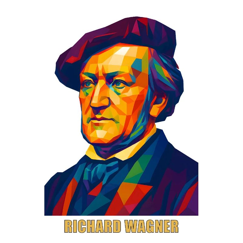 WPAP Polygon Portrait Richard Wagner Composer