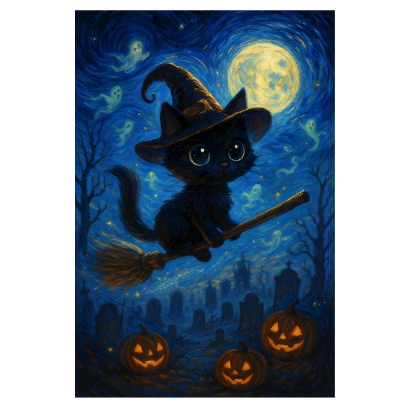 Chat sorcière mignon d'Halloween