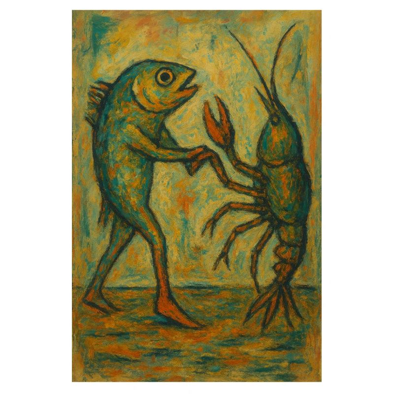 Abstrait Danse du poisson Impression d’art