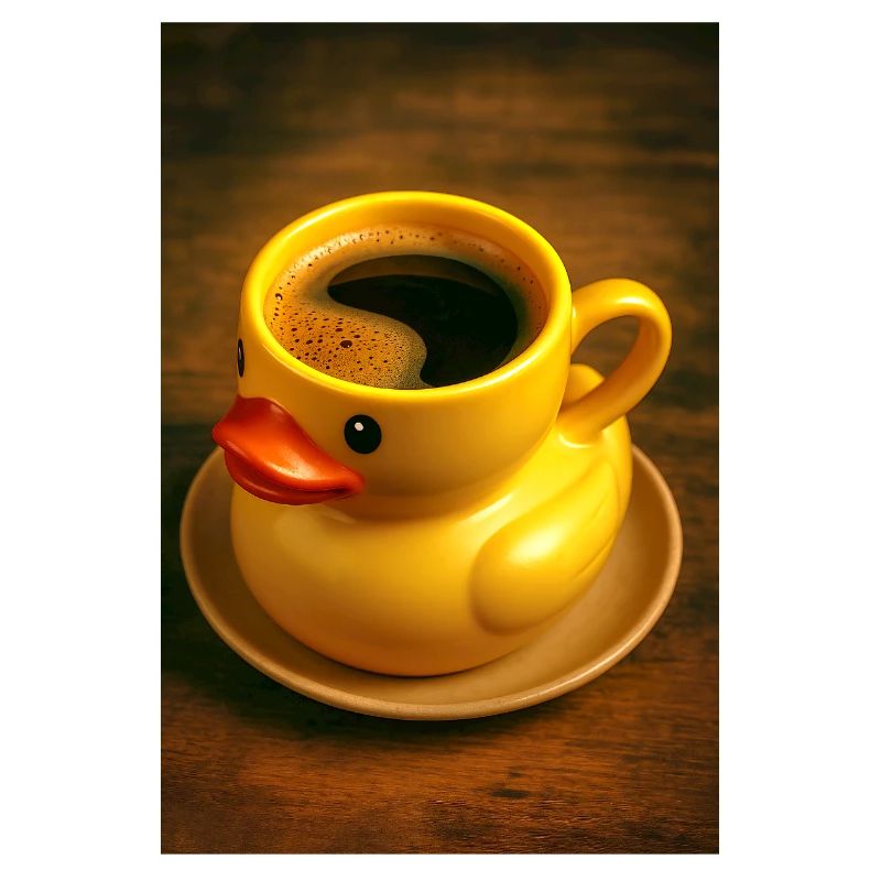 Bath duck as a coffee cup