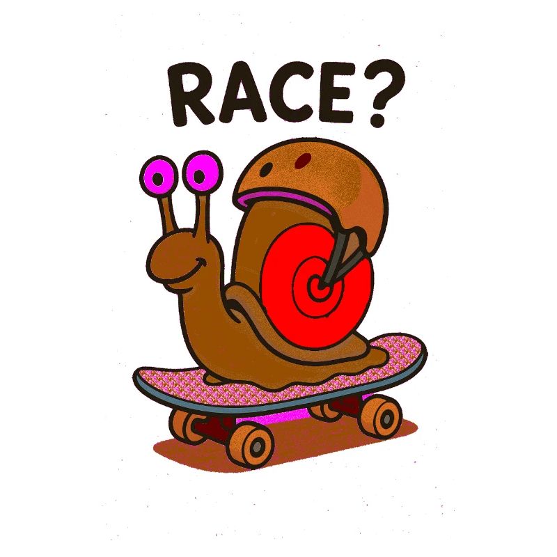 COURSE? Escargot sur skateboard