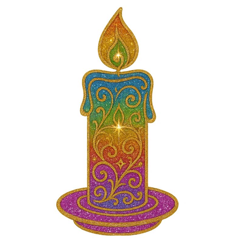 Glitter Candle Gradient Ornament