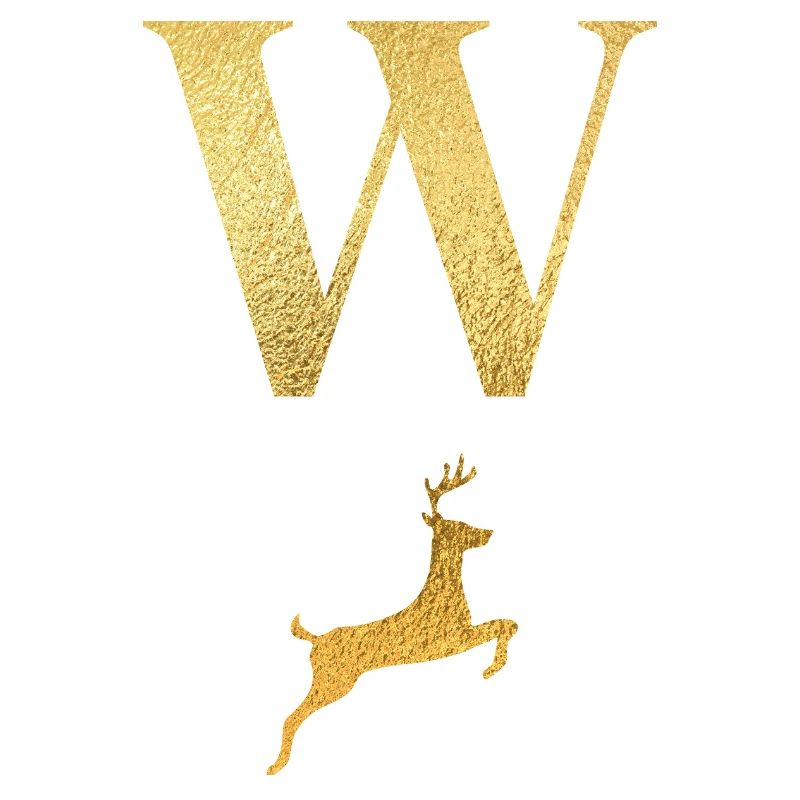 Lettre w cerf doré - idée cadeau