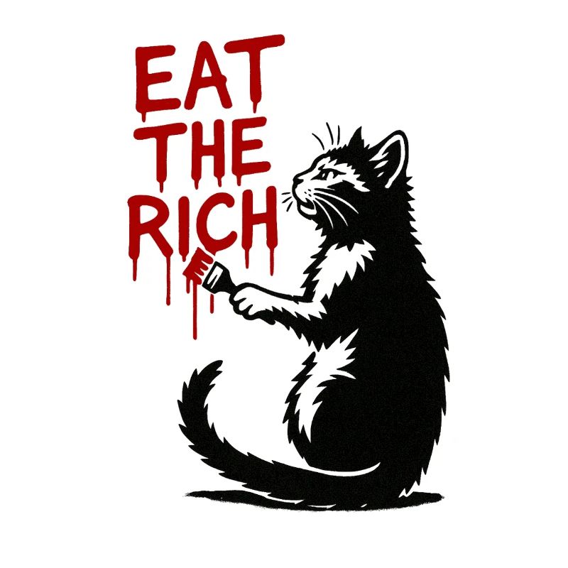 Black Cat Red Drop Text