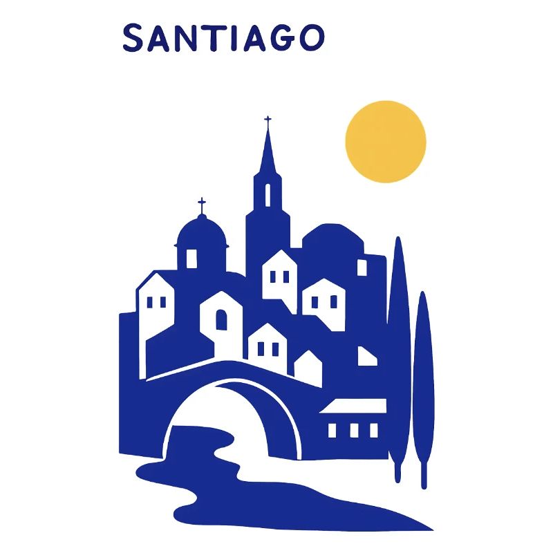 Santiago Silhouette am Abend