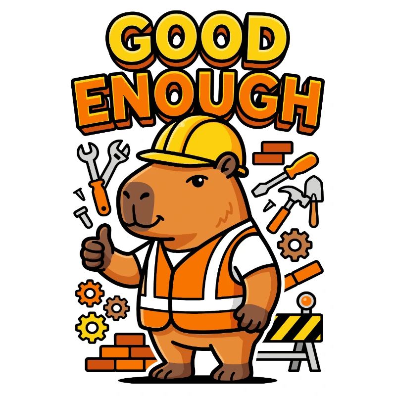 Capybara Construction Worker Good Enough