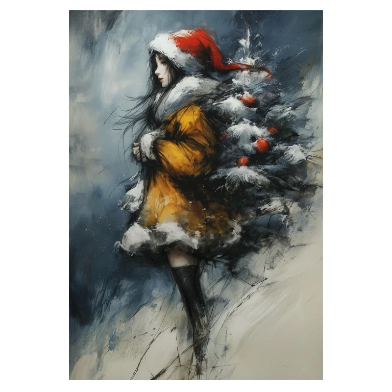 Märchenwinter: Mädchen und Baum