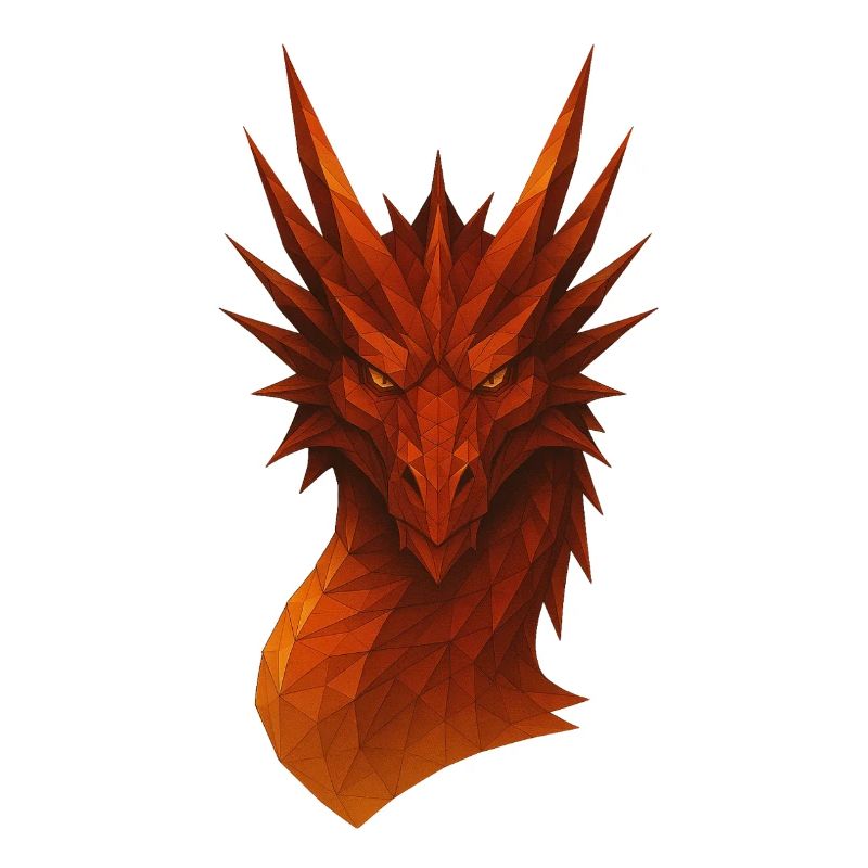 Flammender Lowpoly Drache