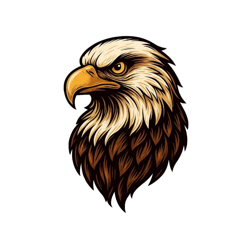 Powerful Eagle Head Illustration