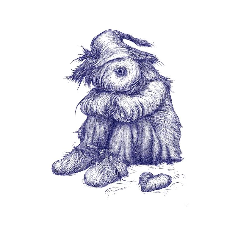 L’épouvantail triste et hirsute a perdu courage