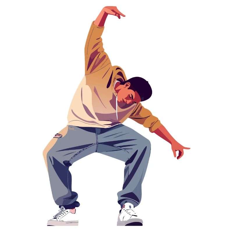 Breakdance Dancer Pose Freestyle Dancing Motif