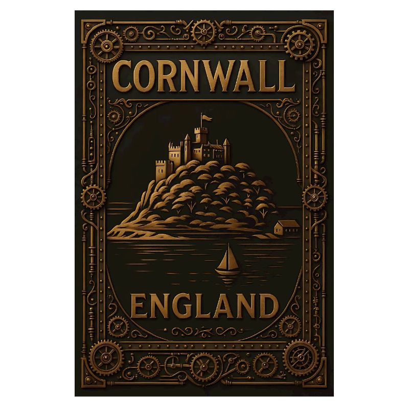 Cornwall Angleterre – Affiche de voyage Steampunk