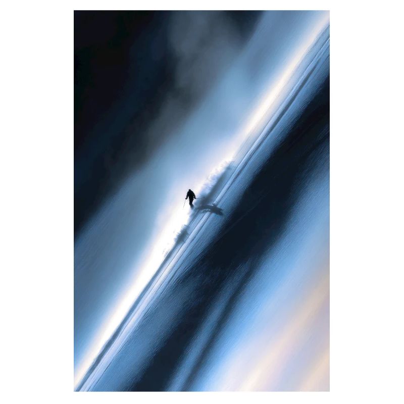Blauer Diagonal-Schneereiter