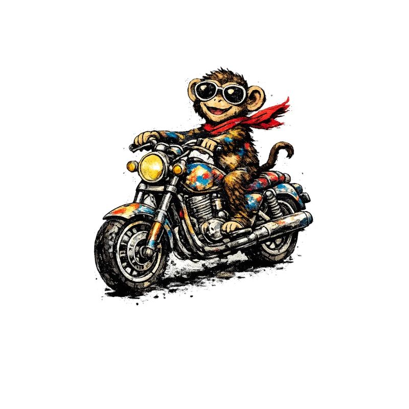 Singe moto dans le style course