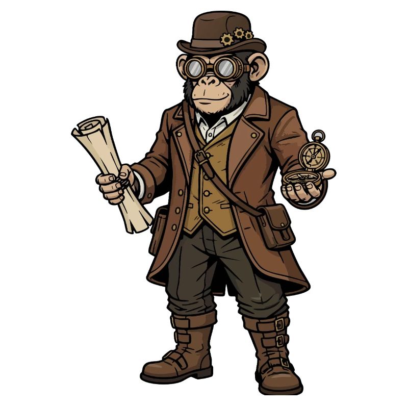 Monkey Explorer Steampunk Retro-Abenteuer