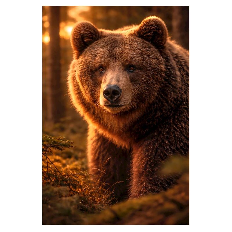 Ours couchant dans la forêt