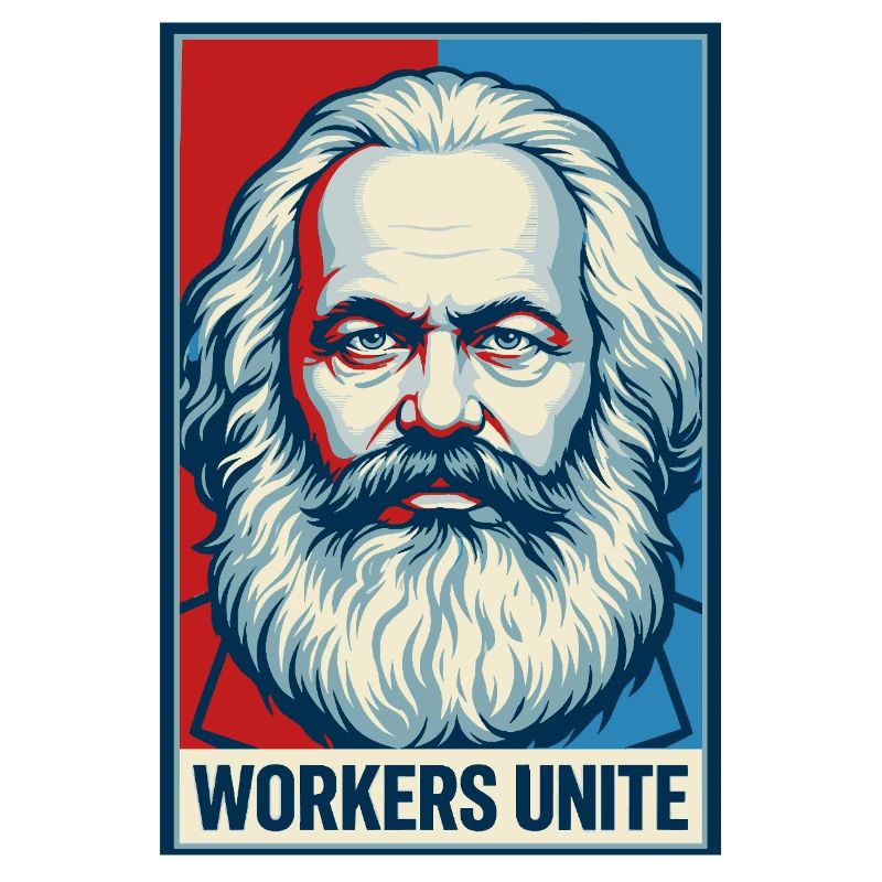Marx Portrait: Workers Unite Poster