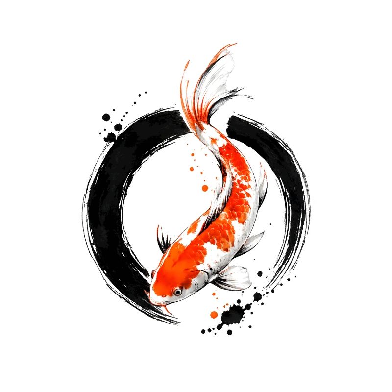 Zen Koi Ink Circle