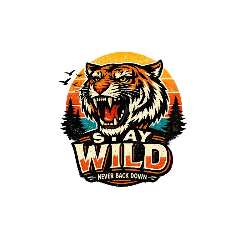 Stay Wild Tiger Sunset