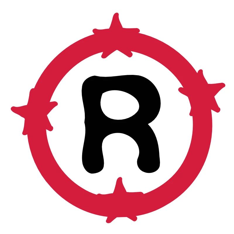 Letter R & Circle shapes pattern