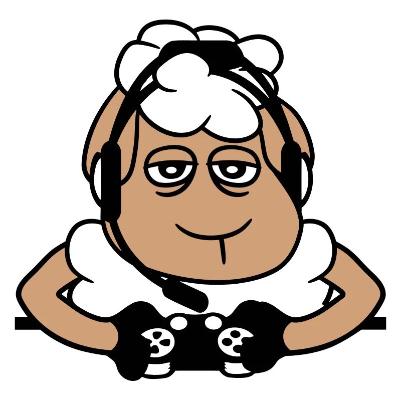 Sheep Gamer Controller Video Game Nerd Sad Fun