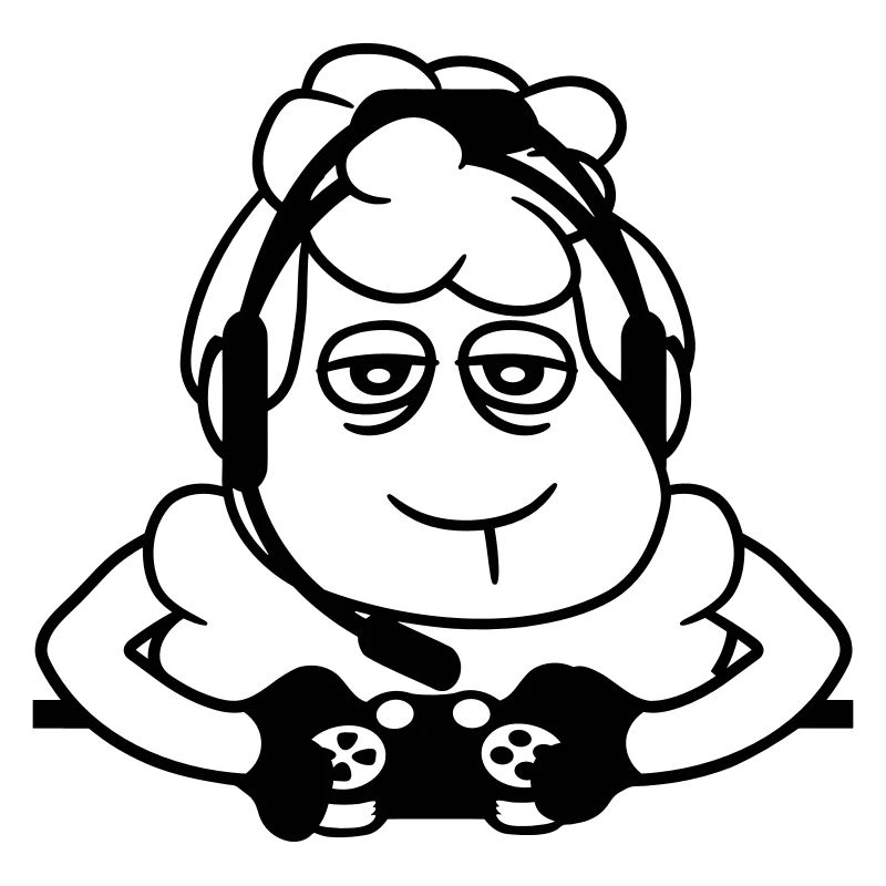Sheep Gamer Controller Video Game Nerd Sad Fun