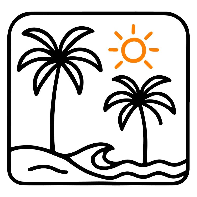 Island Summer Sea Palm Trees