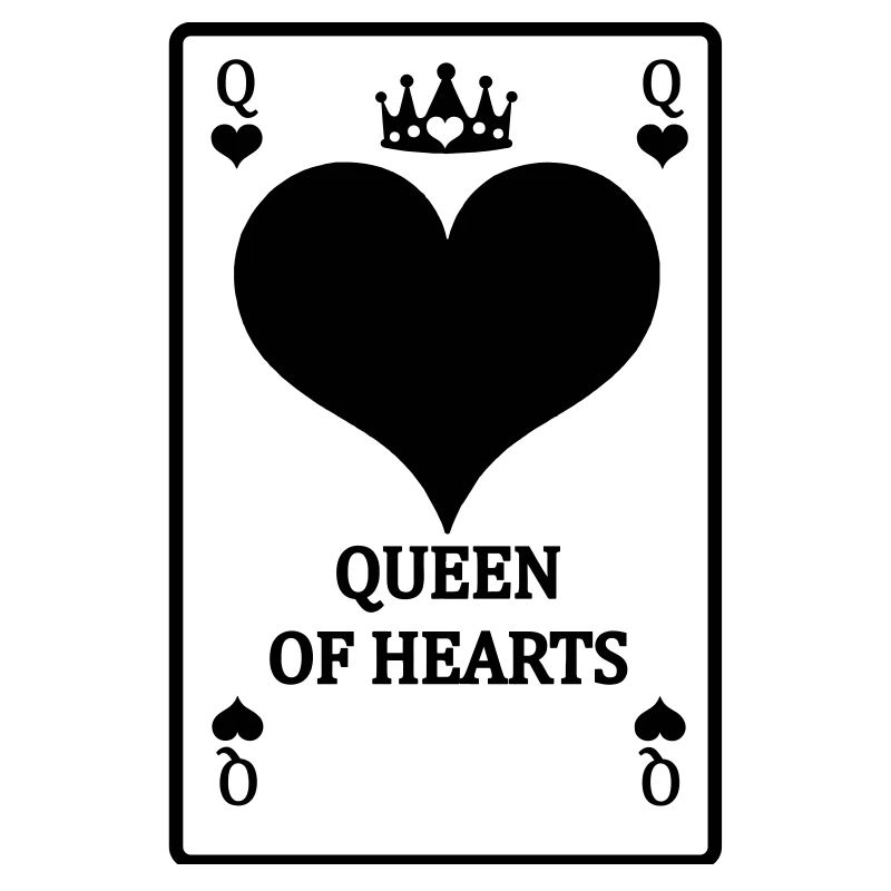 Playing card My hearts queen with text 'MY QUEE