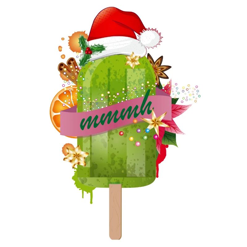crème glacée vert vif à la mode pour Noël