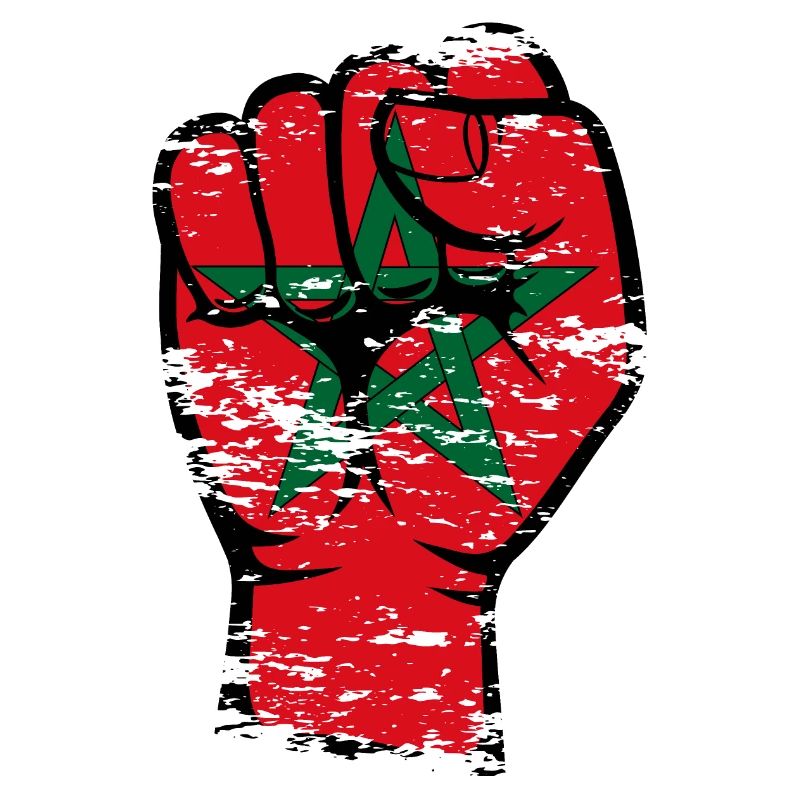 Drapeau du Maroc Poing Main Utilisé Symbole