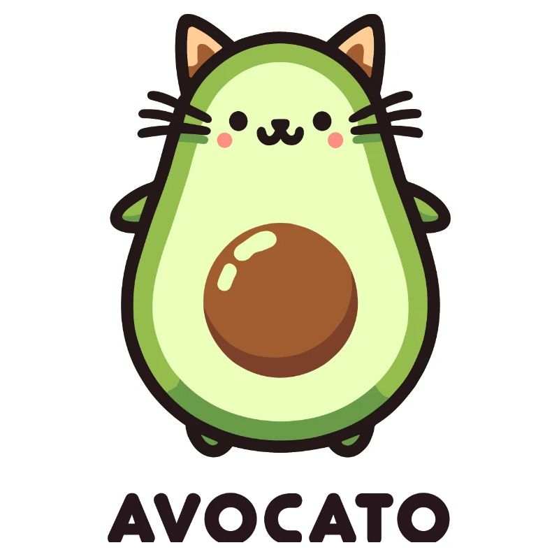 Mignon Avocato Chat Ami Jeu De Jeu Conception