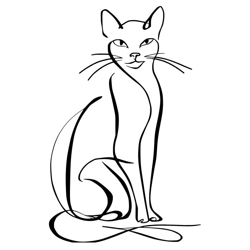 Dessin au trait de chat