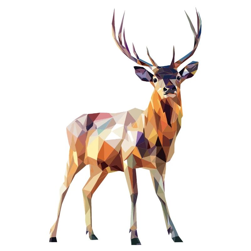 Cerf géométrique – Conception polygonale moderne