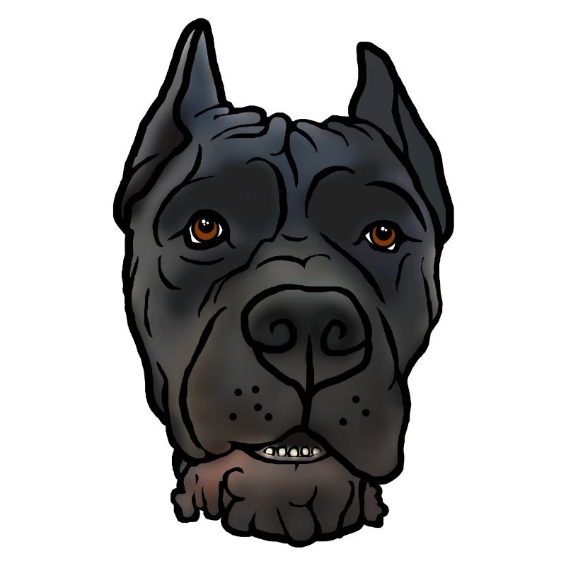 Cane Corso kupiert Kopf im Comicstyle