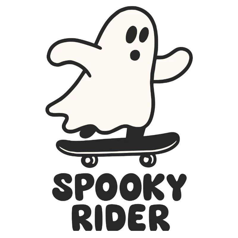 Cute Ghost Skateboard Print