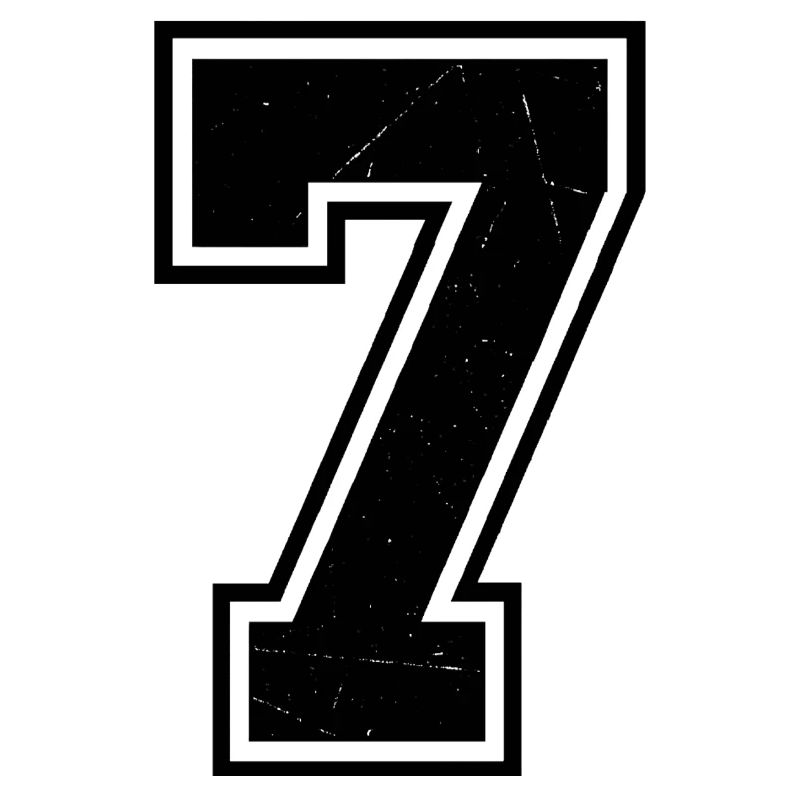 Chiffre Grunge Seven avec texture rayée
