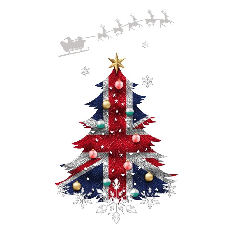 Sapin de Noël avec drapeau du Royaume-Uni