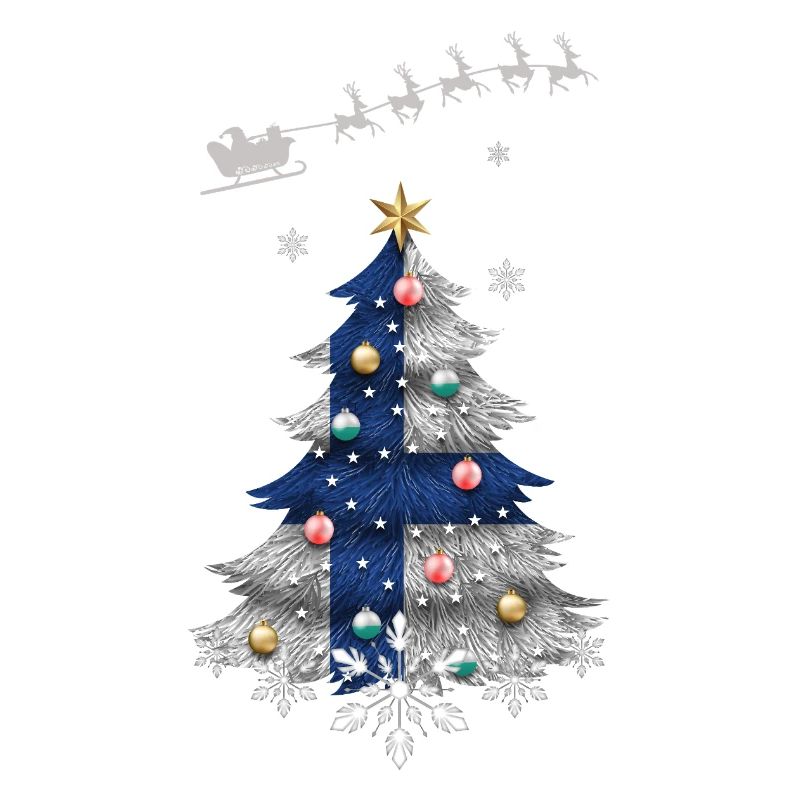 Sapin de Noël avec drapeau finlandais