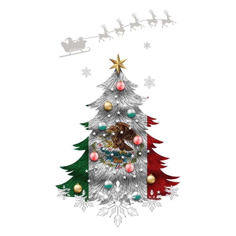 Weihnachtsbaum mit Mexiko-Flagge